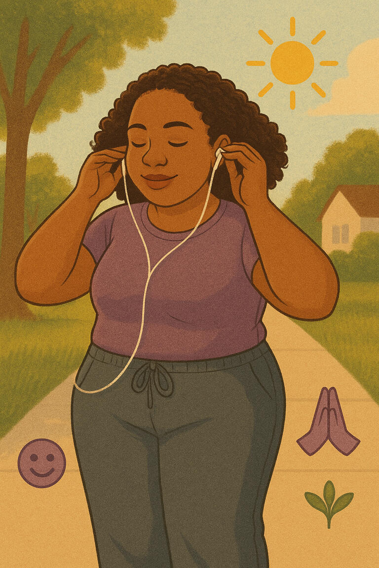 Putting in earbuds